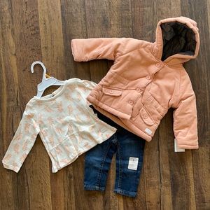 7FAMK 3-pc set jacket/shirt/jeans size 12 months
